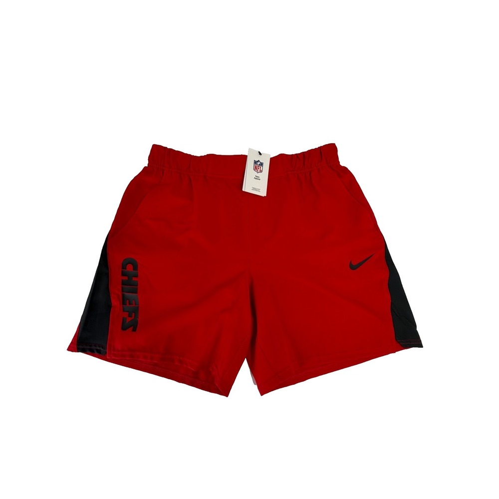 Nike Kansas City Chiefs Mens Red Black Dri Fit Victory Shorts 7" Size M NWT